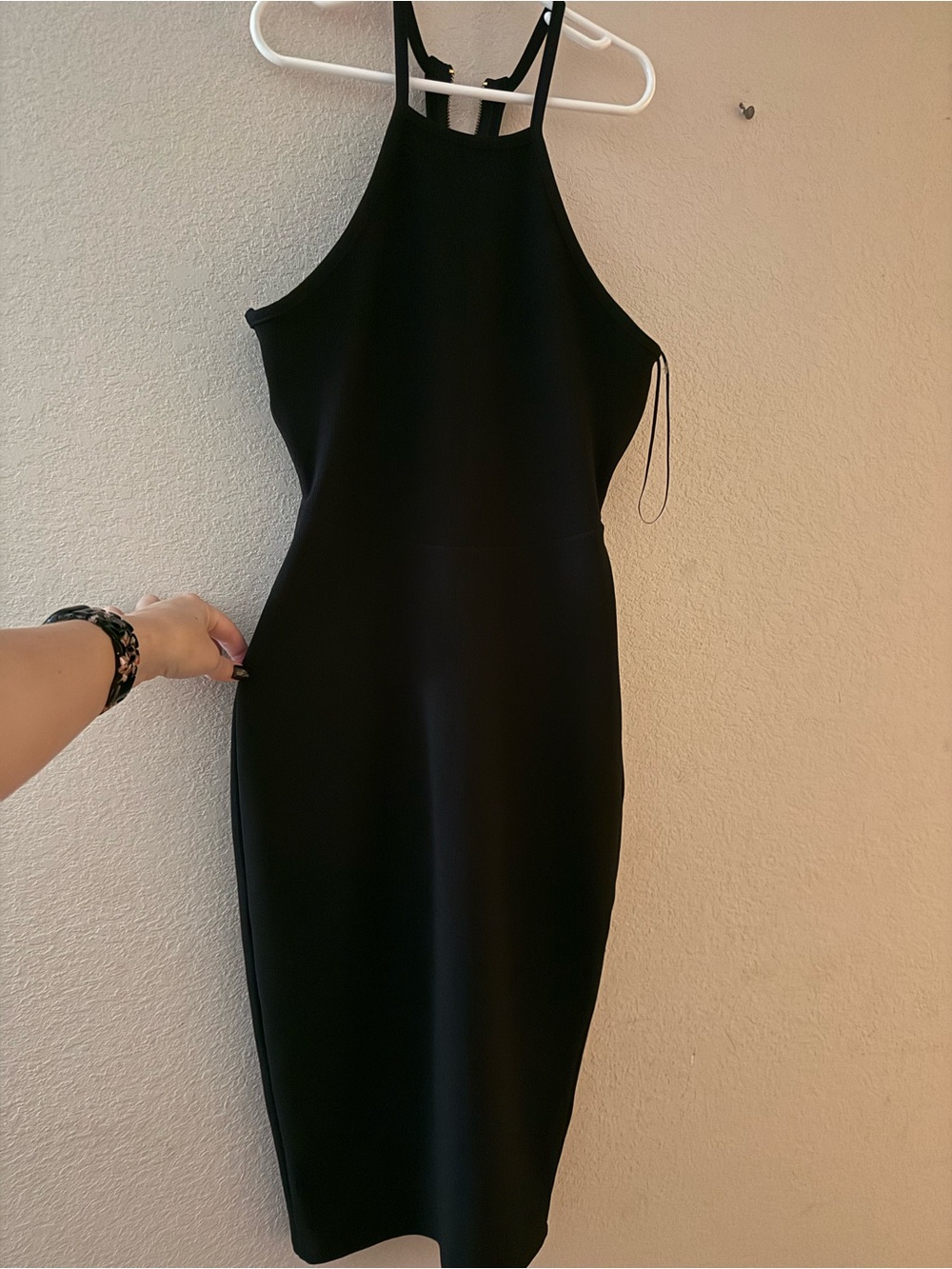Express Black Halter Midi Dress